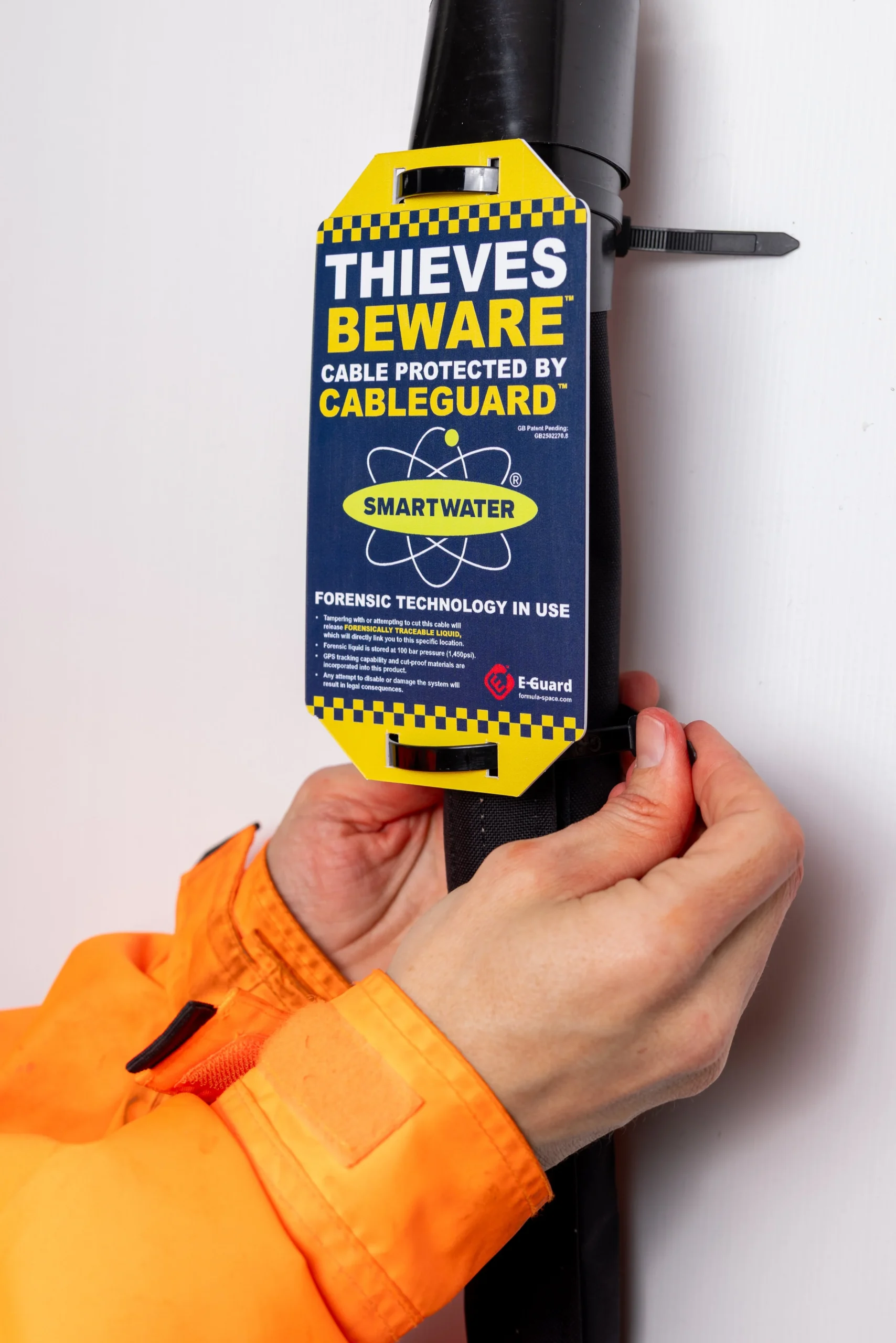 Thieves beware cable protected by cableguard