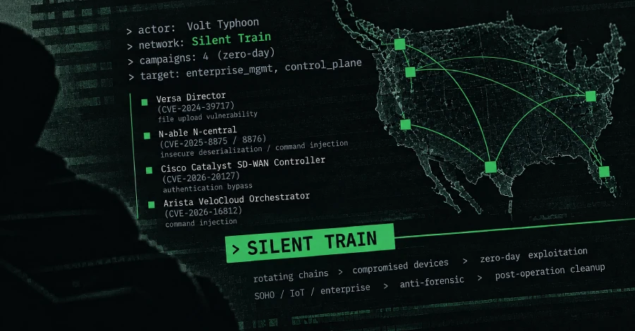 Volt Typhoon utilizó la red encubierta Silent Train en cuatro campañas de explotación de vulnerabilidades de día cero